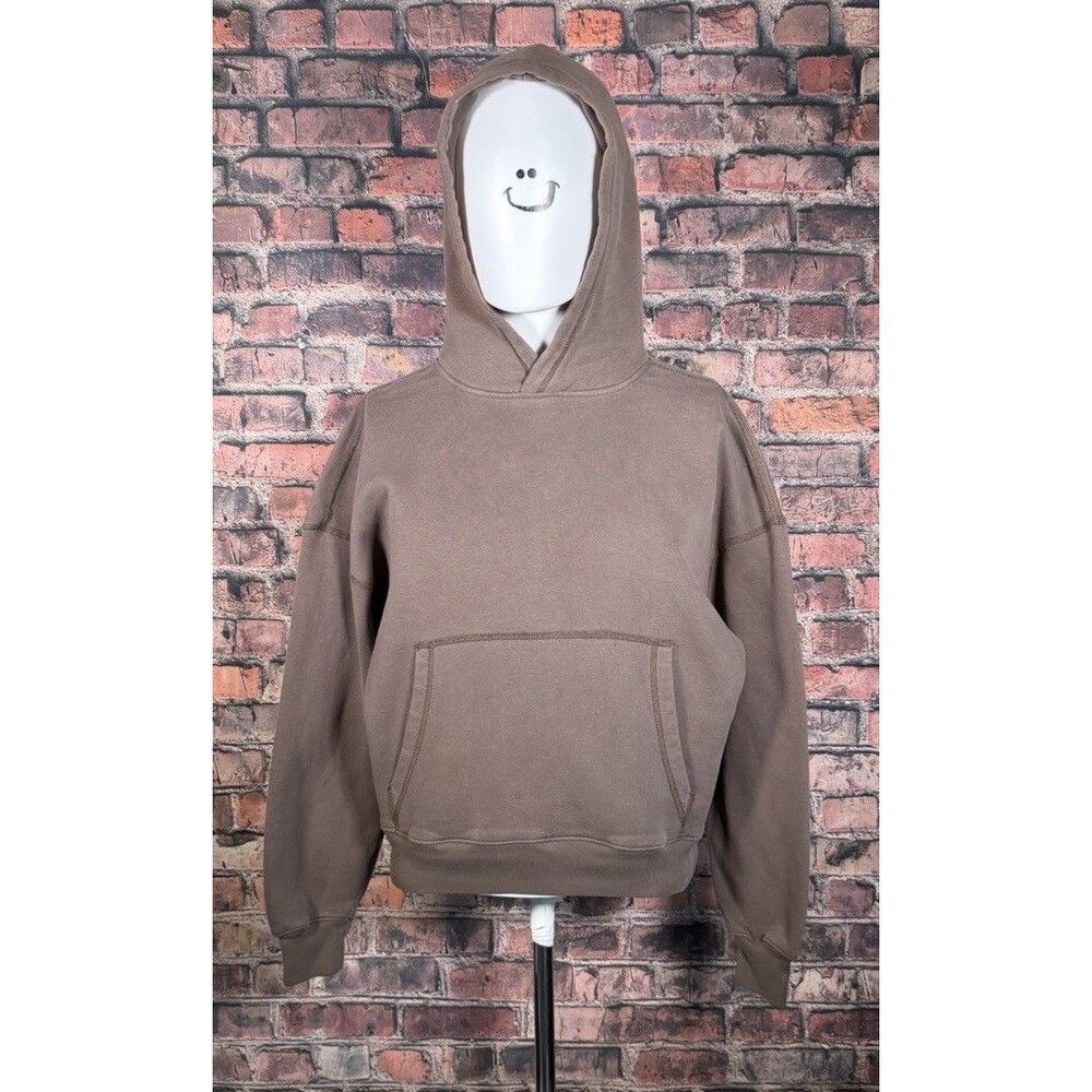 Hollister Baggy Cinch Fit Baggy Pullover Hoodie Brown Fleece Pockets XS